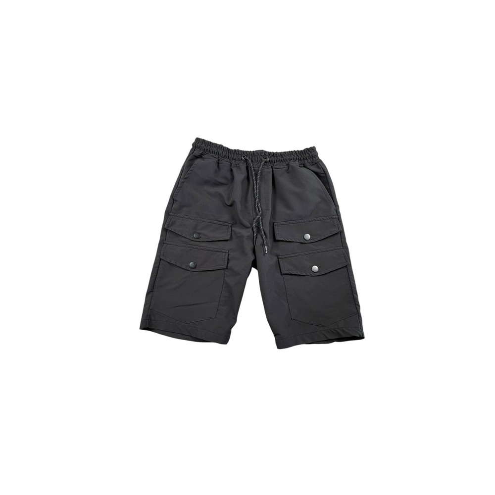 Modern Stitch Men's Black Cargo‎ Shorts Size M Drawstring Utility Pockets